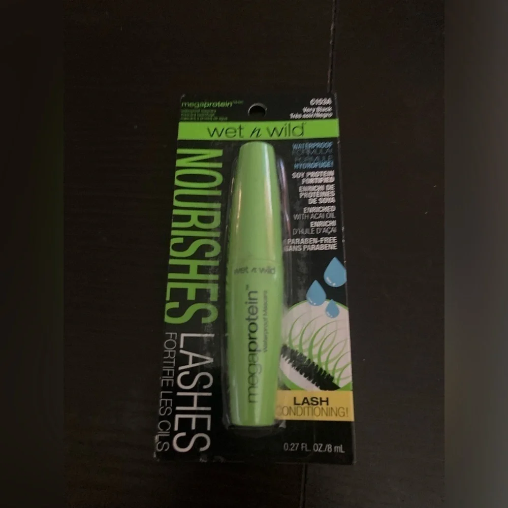 4/$25 Wet n Wild MegaProtein waterproof Mascara in very black. New in package.